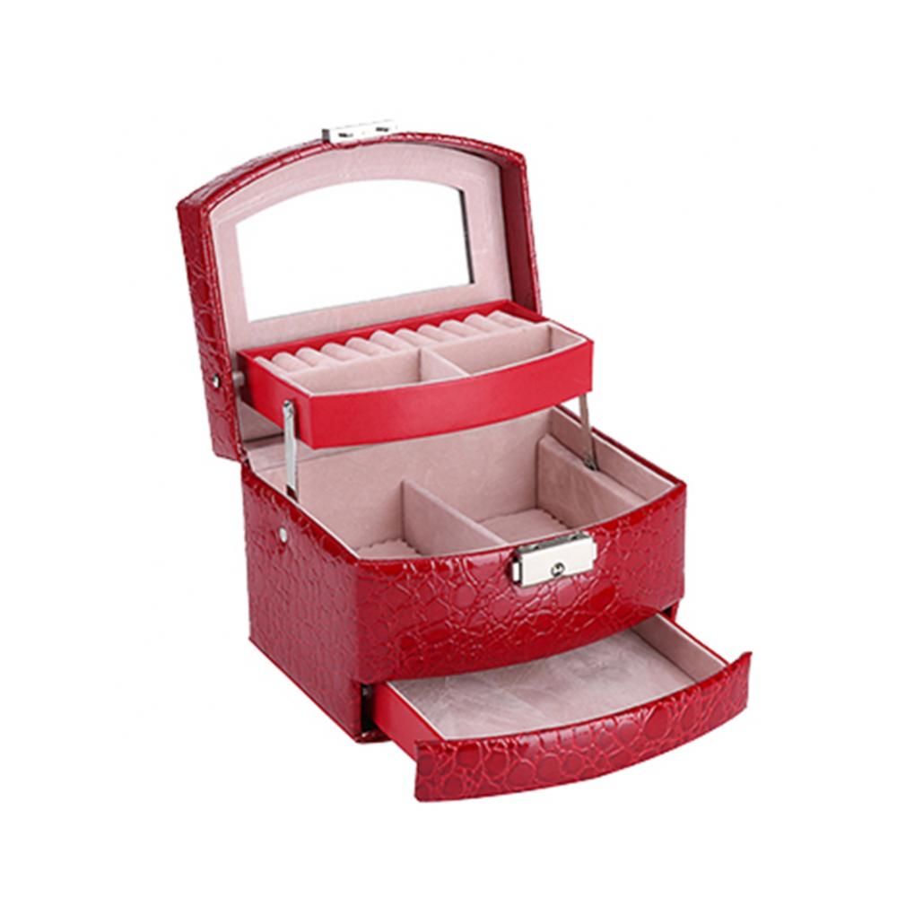 Makeup Organizer Storage Container Women 3-Layer Jewelry Box Mirror Case Box Jewelry Display/ Jewelry Organizer/Cosmetic Organiz