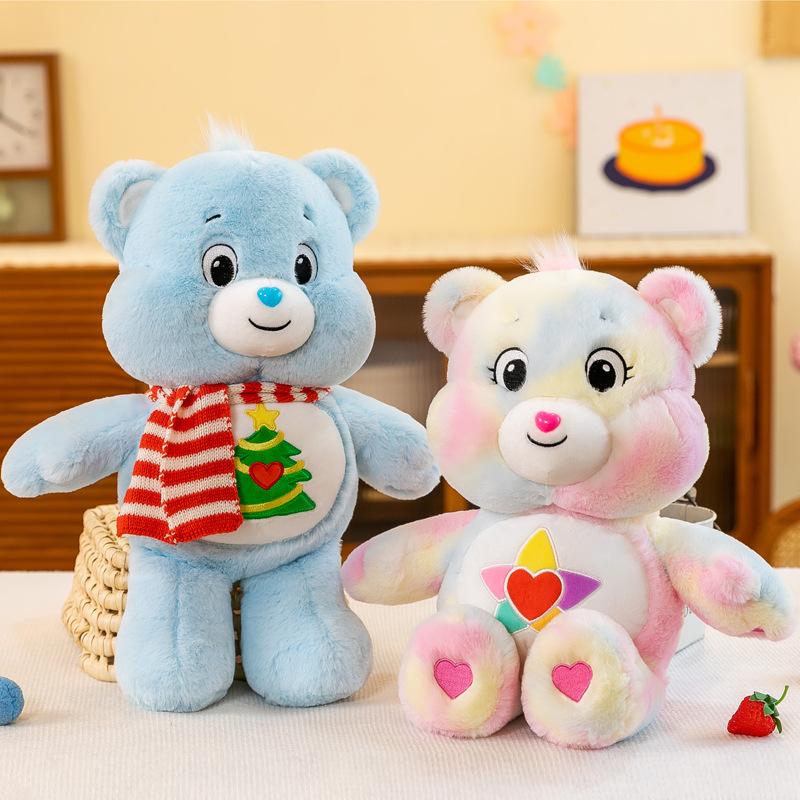New tie-dye love bear cloth doll plush toy for girls bed doll throw pillow birthday gift doll
