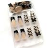 24 pcs/set Press on Nails Long Red Star Nail Girls Sexy Nail DIY Bridal Tip Daily Reusable Sexy Fake Nails Art For Women Decoration