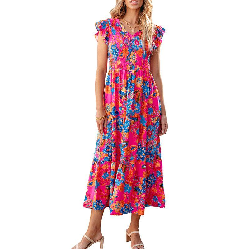

Summer Dress Seaside Vacation Style Florals Print Color XL code fits (70.00 kg-75.00 kg