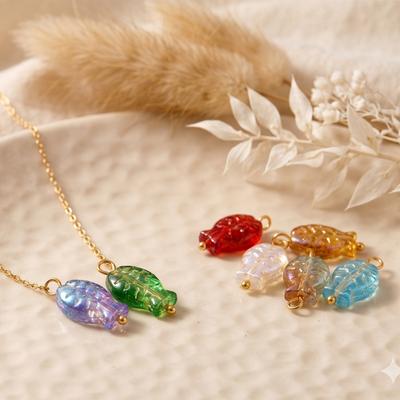 5pcs Lampwork Glass Multicolor Ocean Fish Animal Charms Pendants For DIY Necklace Jewelry Making Findings 20mm X 10mm