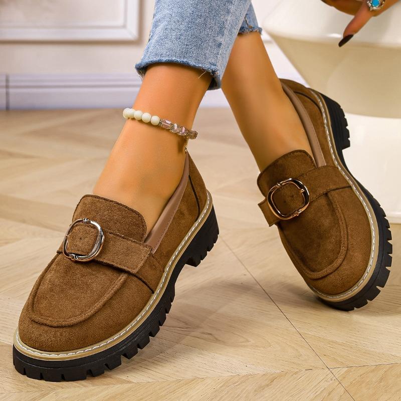 Damen Große Größe Wildleder Slip-On Loafer Freizeitschuhe