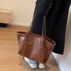 High capacity retro style lady's bag  soft leather  monochromatic  unique shoulder bag  PU  advanced feeling  light  luxury  new