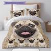Bulldog Pattern Bedding Quilt Set Quilt Cover Pillowcase Home Decoration Gift (1 * duvet cover + 2 * pillowcase, without core)