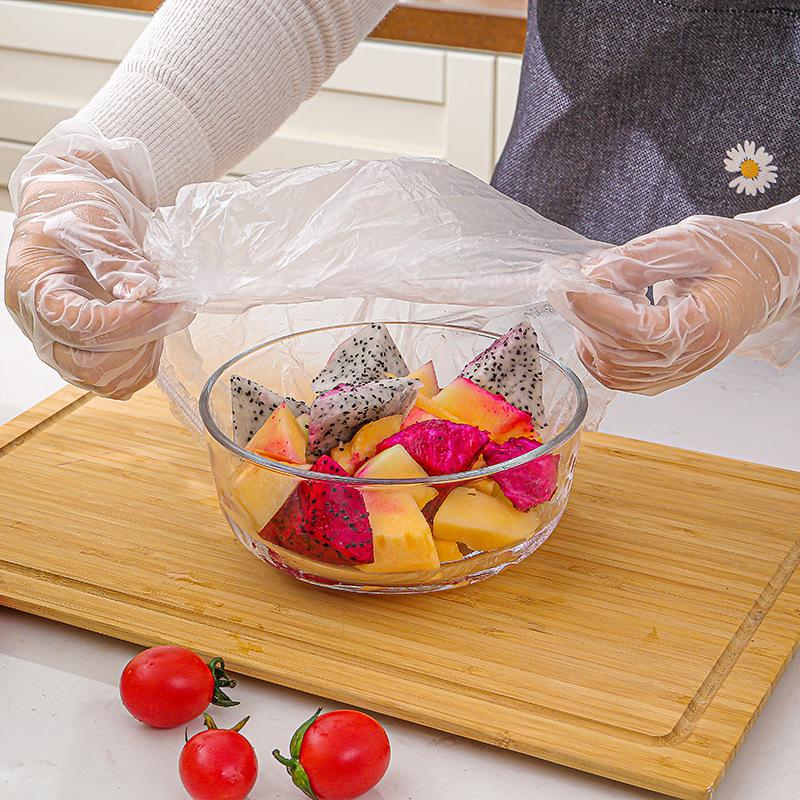 100pcs/pack PE Plastic Dust Covers Disposable Plastic Wrap Bowl Covers Food Freshness Covers