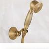 Retro Antique Brass Shower Head High Pressure Handheld Shower Head with Hose Bracket for Bathroom Shower System Accessories
