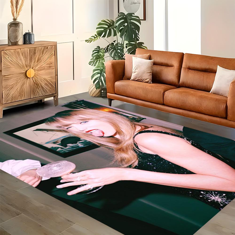 Taylor Swift's Vibrant Stage Performance rug for living rooms, bedrooms, home décor, and as gifts.