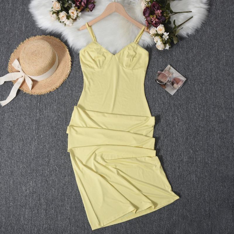 Damenkleid Sommer Sexy Enganliegend Rückenfrei V-Ausschnitt Abendpartykleid für Damen Mode Elegant Lässig Ärmellos Einfarbig Damenkleider