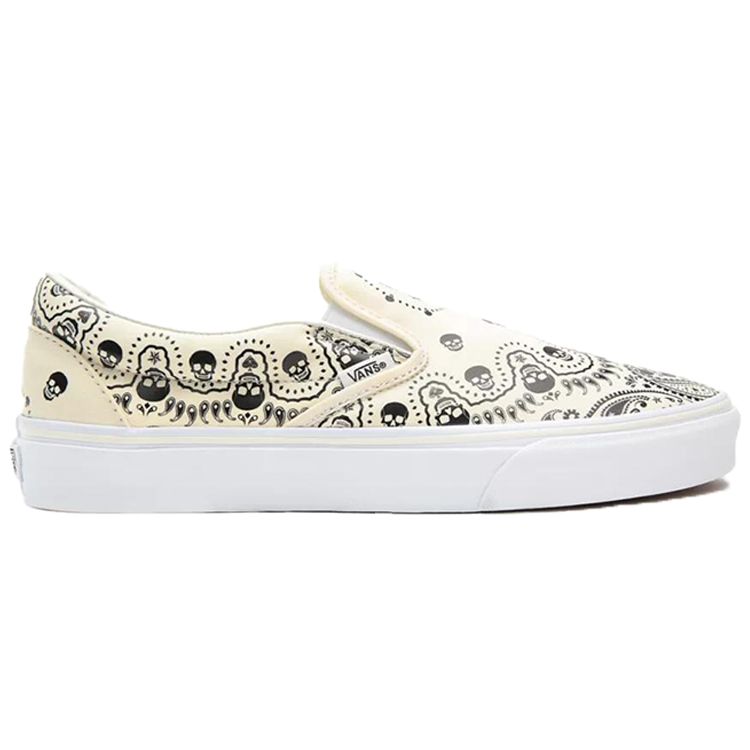 Vans Classic Slip-On Bandana - Classic White Unisex Sneakers Black VN0A33TB42S