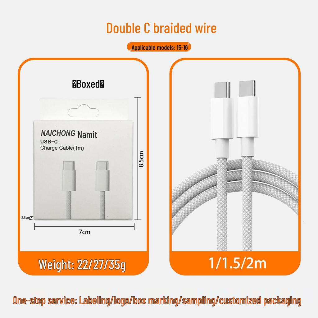 Apple-Compatible USB-C Fast Charging Cable for iPhone 8-16