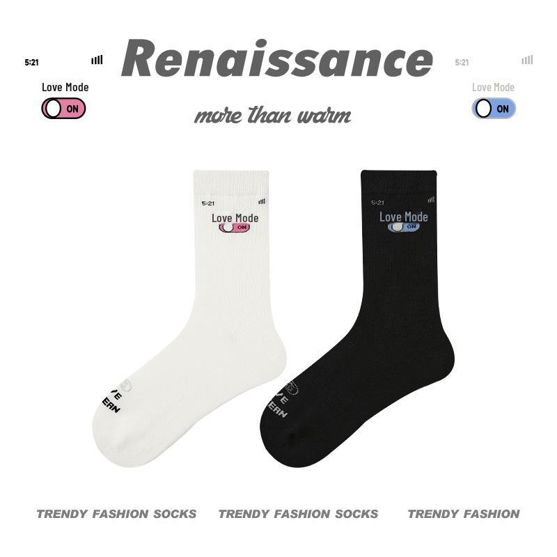Renaissance Cartoon Funny Socks - Unisex Cotton Mid-Calf for Spring, Summer, Autumn