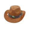 Ethnic Style Accessories Upturned Edge Felt Cowboy Hat Ethnic Style Suede Performance Dance Jazz Top Hat