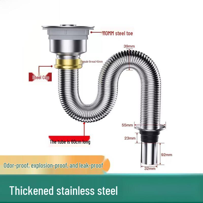 JINGSHU Stainless Steel Kitchen Sink Drain Kit
