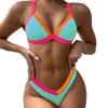 Yi Yong 2024 Seksowny Zestaw Bikini Damski z Patchworkiem w Bloki Kolorów