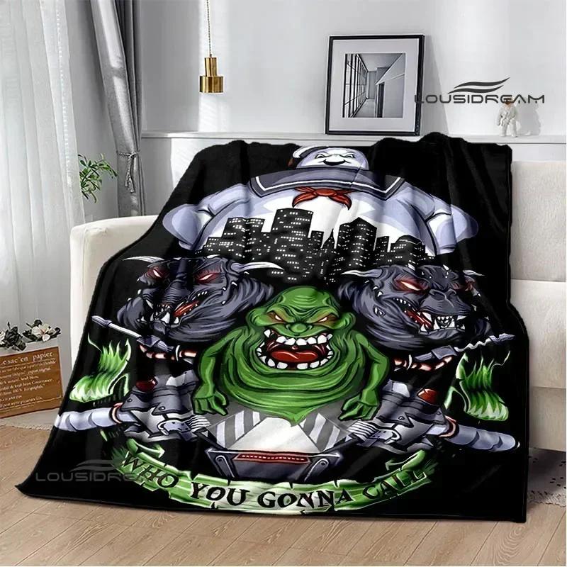 Coperta Stampata Cartoon G-Ghostbusters Calde Coperte in Flanella Morbide e Confortevoli Coperta da Casa Viaggio Fodere per Letto Regalo di Compleanno