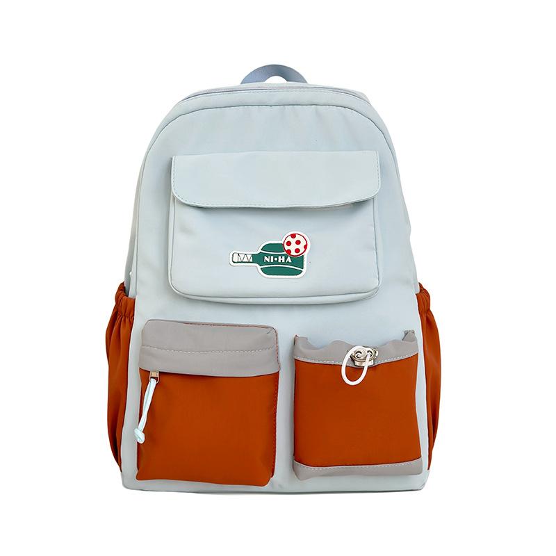 Schoolbag Lightweight schoolbag Student contrasting color design Simple middle school student college student backpack Outdoor travel Leisure