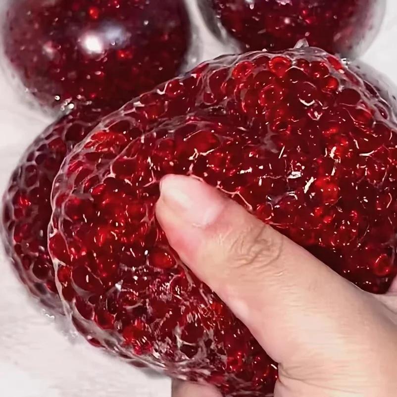 Handgefertigter, granatapfelförmiger Stressball – Kreatives, formbares und robustes Acryl-Quetschspielzeug – Lustiges Geschenk für Feiertage und Partys