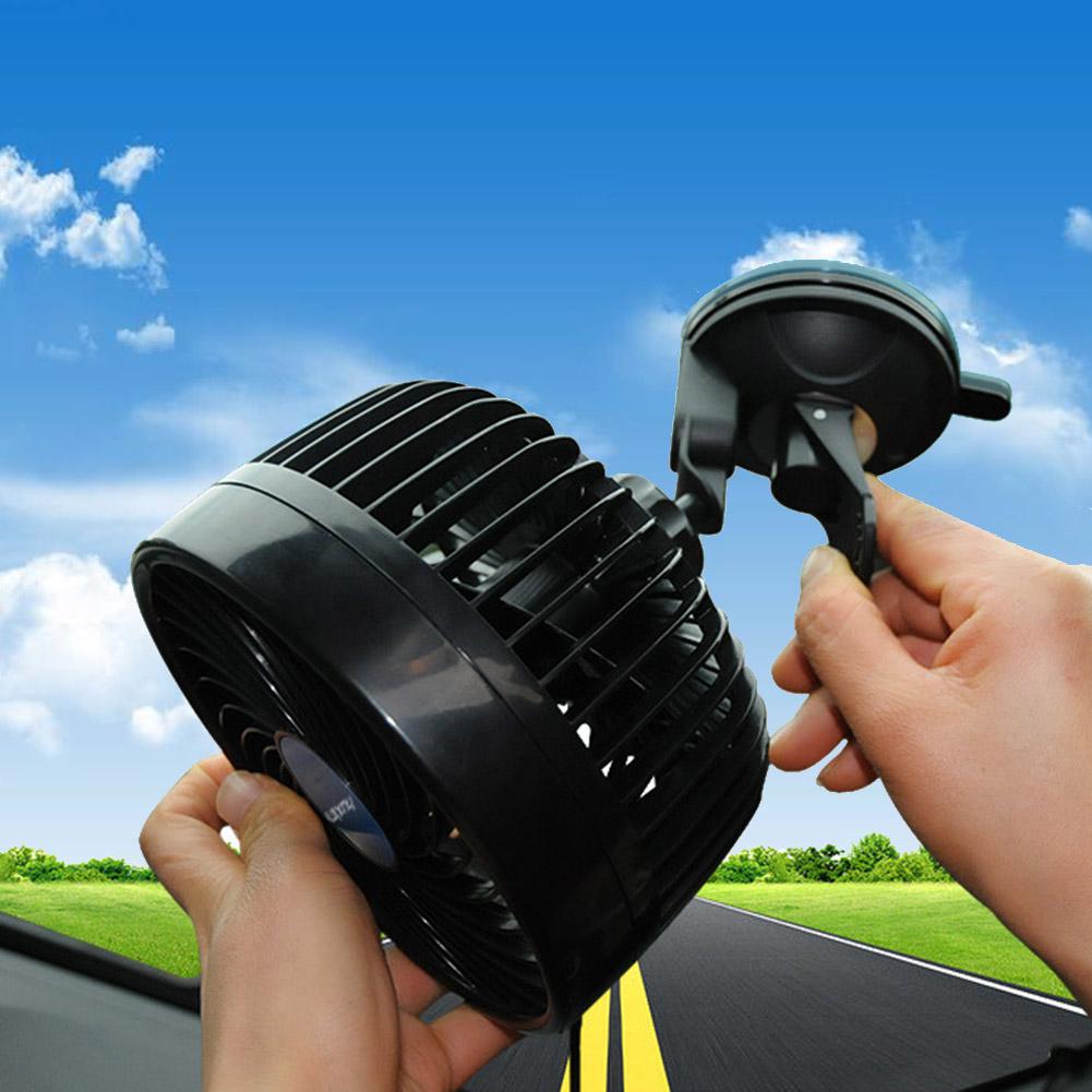 Sucker Electric Car Fan 12V 24V Car Windshield Adjustable Strong Winds Fan Cooling System Cigarette lighter/USB Operated Fan