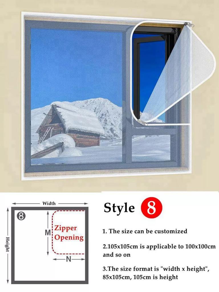 Window Winter  Heat Insulation Film Warm Double Layer Windproof Curtain With Zipper Self-Adhesive Window Heat Protection Film