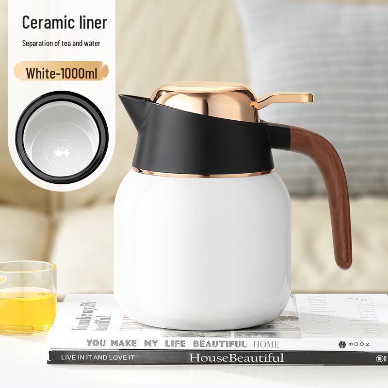 Large Capacity Steaming Teapot, Stainless Steel with Ceramic Coating, Tea-Water Separation, Heat Preservation, Ideal for Brewing Old White Tea At Home