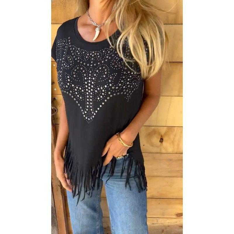 Летняя футболка с круглым вырезом и короткими рукавами — фото 5