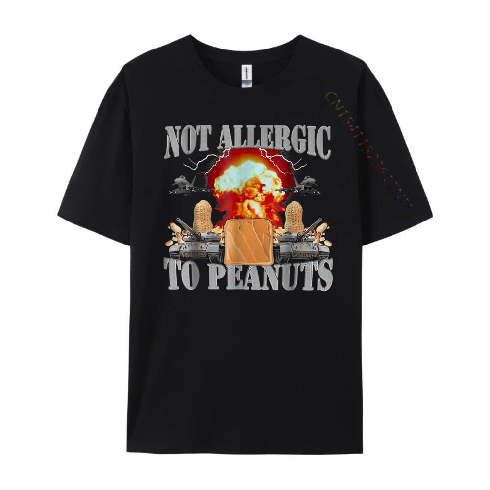 Funny Weird Meme Not Allergic To Peanut Cursed Peanut Butter T Shirts For Men TShirts Valentines Day