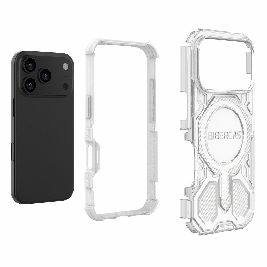 BIBERCAS J-16 Transparent Series For iPhone 17 Pro Case Compatible with MagSafe TPU+PC Phone Cover
