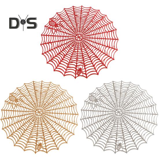 Placemat Spider Web Shape Table Mat Easy To Clean Heat Resistant Table Placemat for Home Halloween Decor
