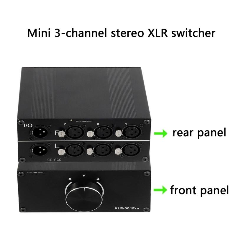 XLR Balanced Audios Selector XLR Audios Switcher 3 Inputs 1 Output Passive Design Studio Grade Connectivities Accessory
