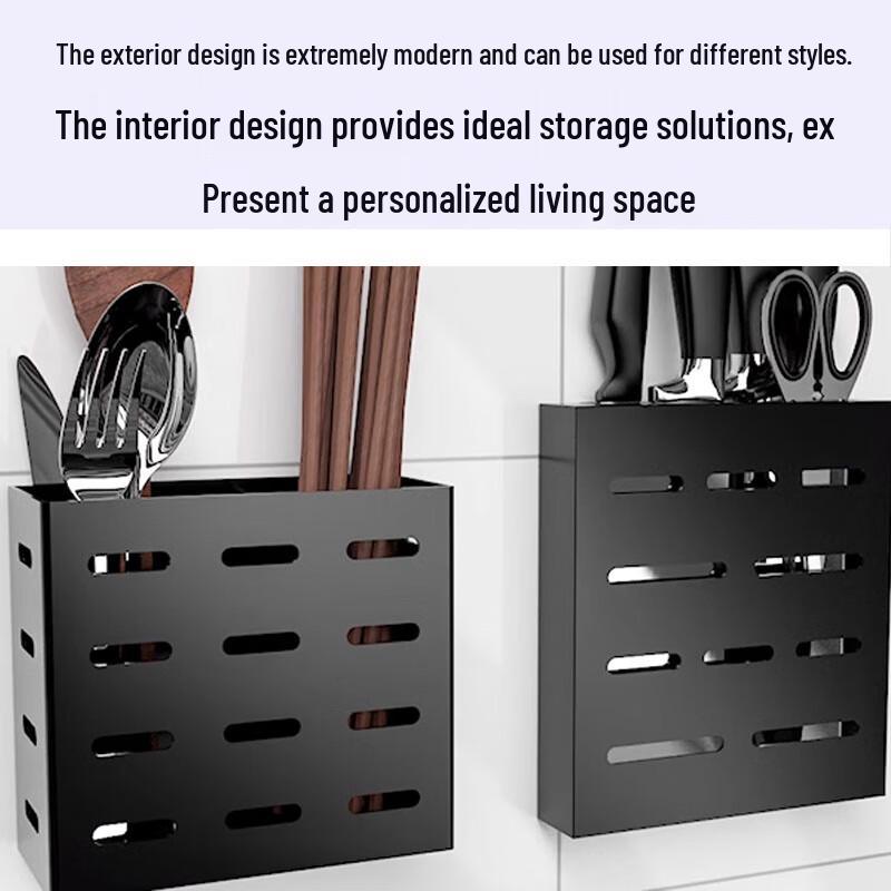 No-Drill Wall-Mounted Kitchen Organizer with Pot Lid & Knife Holder