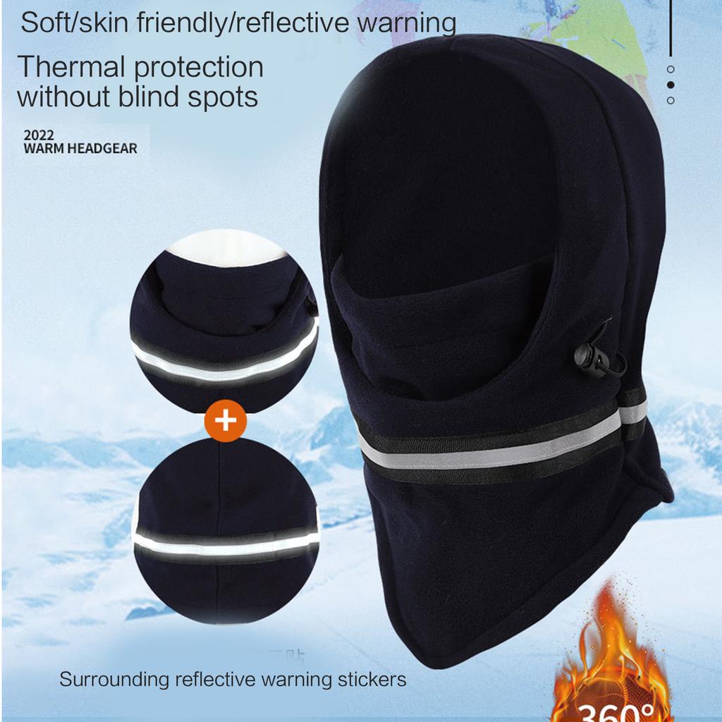 Reflective Winter Warm Hat for Outdoor Activity Women Men Unisex Cold Weather Balaclava Cap Windproof Neck Protect Hat