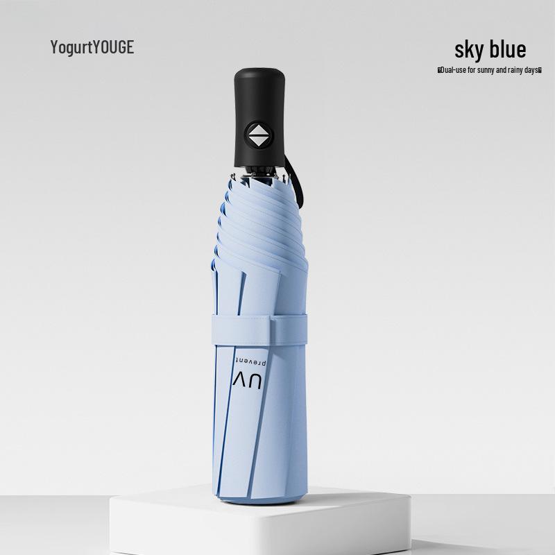 

Автоматична чорна складана парасолька від сонця із захистом від УФ-променів для жінок 55cm*8K