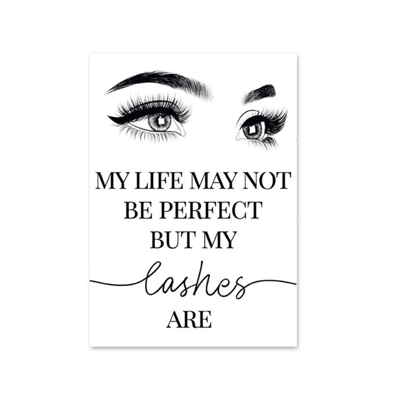 

Черно-белый макияж для ресниц Настенная живопись Печать на холсте Мода Эстетика Салон красоты Постер Картины Живопись Домашний декор Подарок 21x30cm No Framed