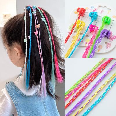 6ks/set Dívčí barevné paruky Culík Ozdoba do vlasů Sponky na drápky Twist Braid Pokrývka hlavy pro děti Dívčí Vlasové doplňky
