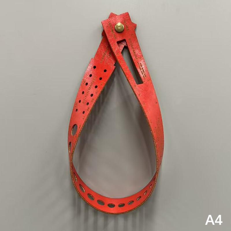 

7-In-1 Leather Measuring Tool Wrist Ruler With Stitch Markers For Knitting, Sewing, Crocheting Multi-Functional Crafting Tool A4