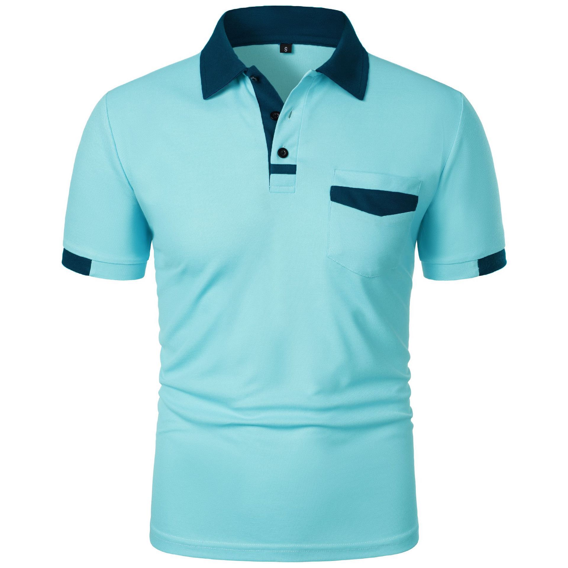 Cloth W Nieuw Heren Korte Mouwen Kleurblok Heren Golf Poloshirt Ademende Sport T-shirts Yasheng 3XL