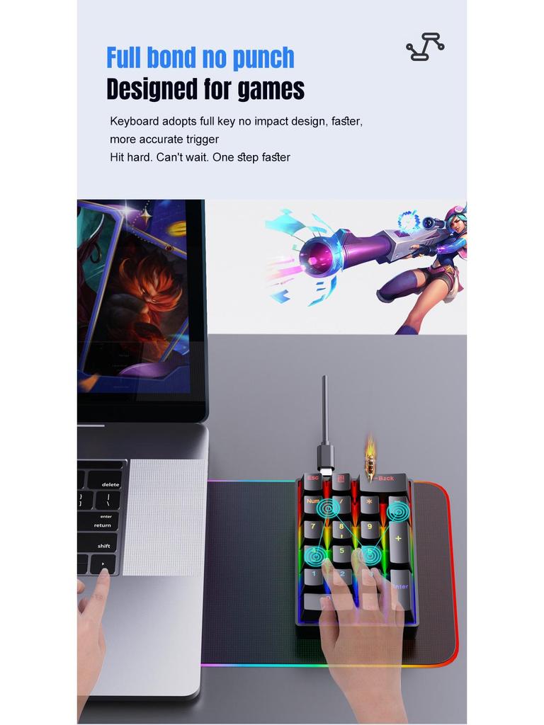 YF20 Wired 20-Key Mechanical Digital Keyboard