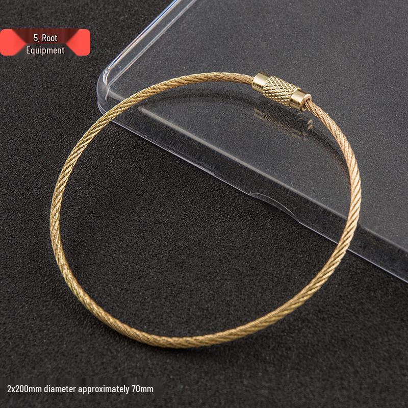 Set of 5 Gold Steel Wire Keychain Rings: Creative, Simple DIY Accessories