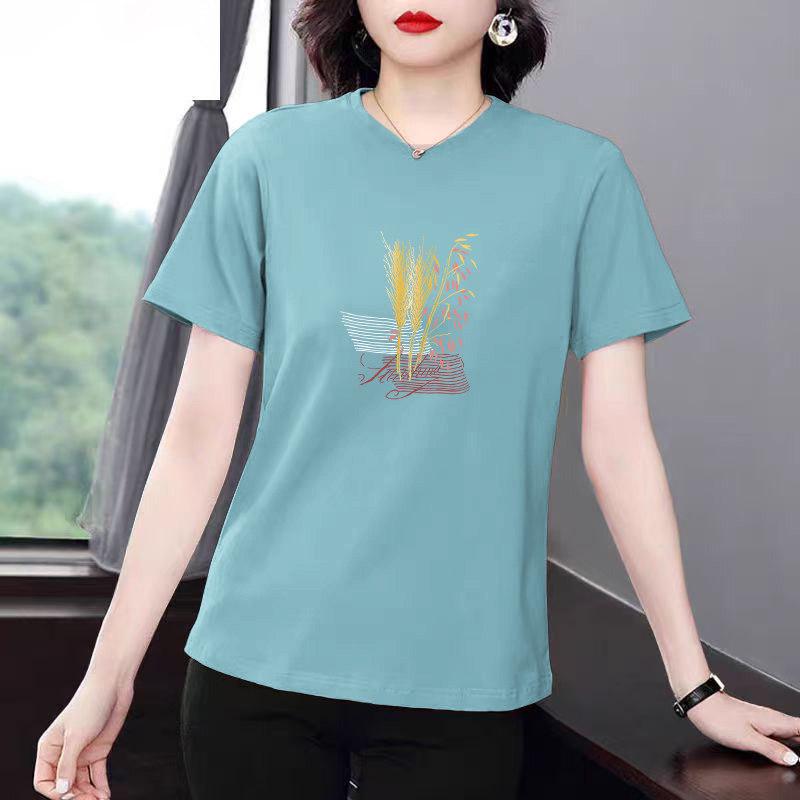

2026 Women s Loose-Fit Short-Sleeve Age-Reducing Fashion T-Shirt 2XL