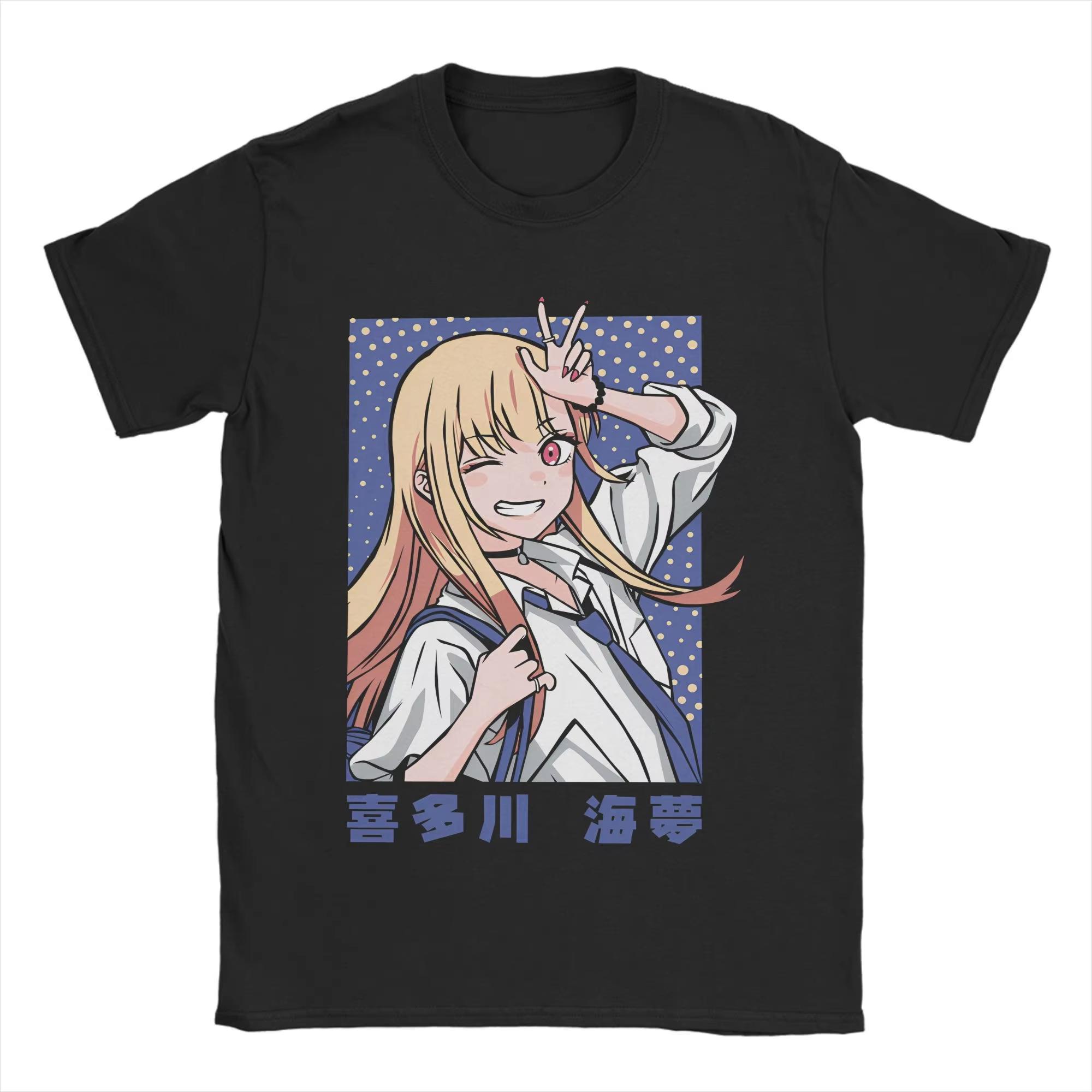 

Смешная футболка My Dress-Up Darling Марин Китагава Мужская футболка с круглым вырезом 100% хлопок Футболки Вакана Годзё Футболки с коротким рукавом Большой размер Топ S