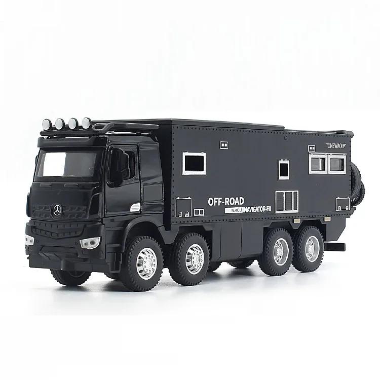 

1/24 Nomadism Off-road RV Cars Models Toys Wheel Pull Back Vehicle Rubber Tires with Light Music Motor Home Boys Decoration Gift чёрный
