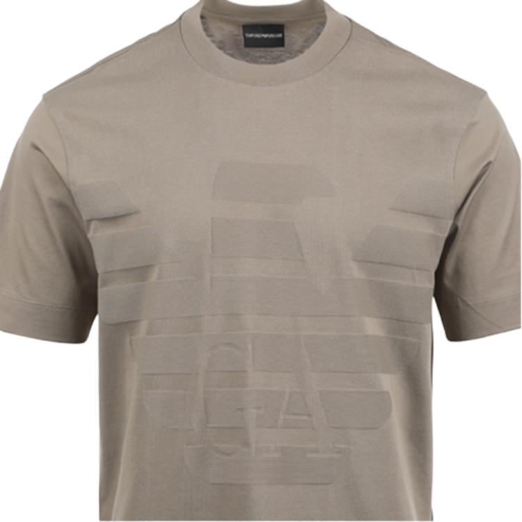 Emporio Armani Ss25 Eagle Pattern Printed Short Sleeve T-Shirt Men Tops Light-Brown EM000943-AF10762-F6085