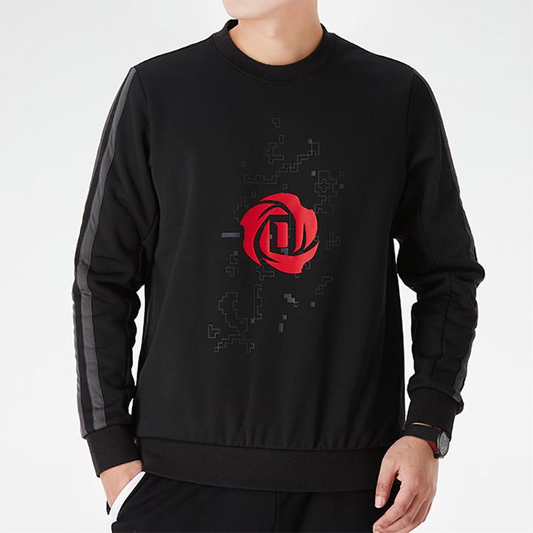 Adidas Print Fleece-Lined Warm Pullover Sport Hoodie Men Tops Black GP4574