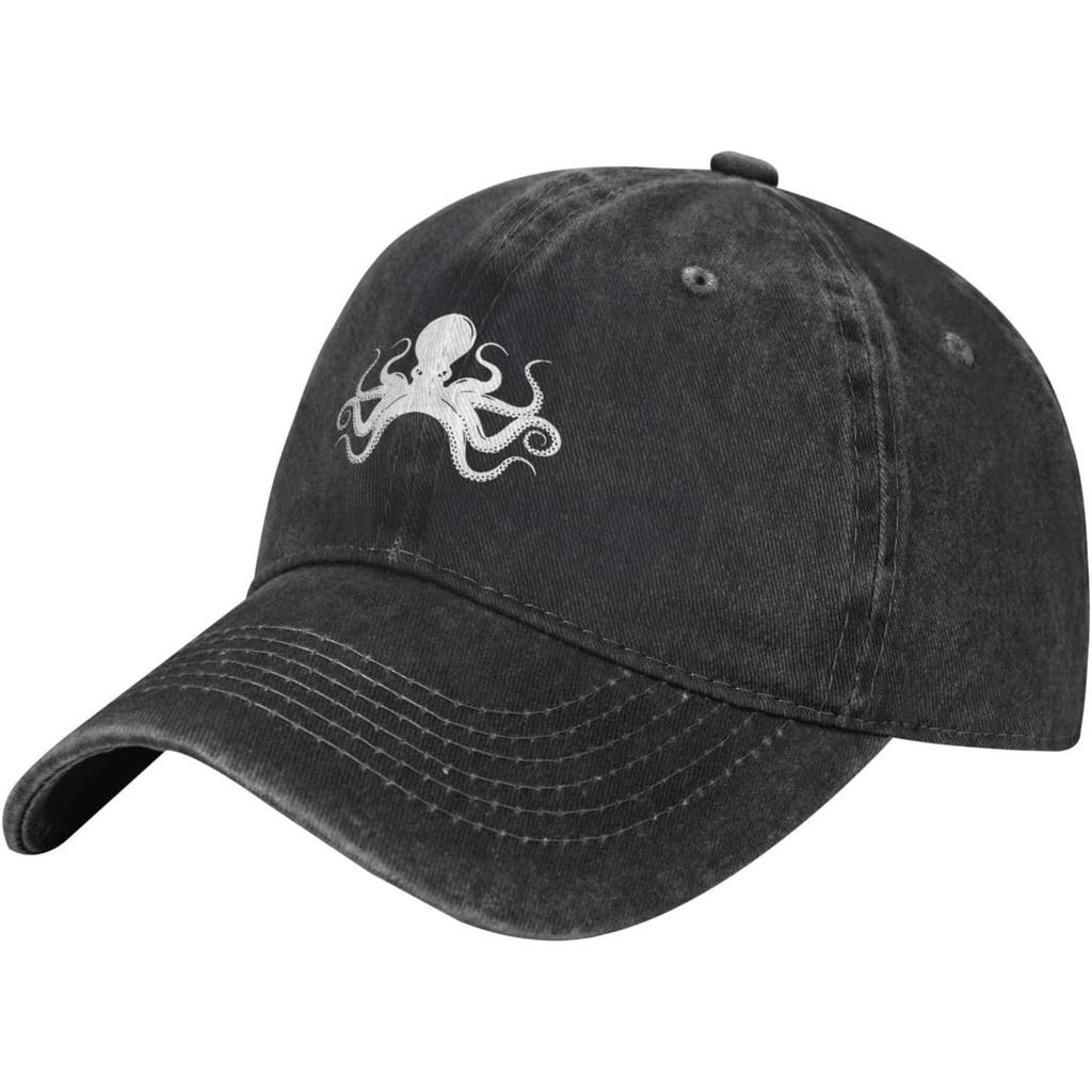 Oktopus Baseballkappe Gewaschener Denim Grafik Dad Hat Vintage Verstellbare Golfkappen für Unisex