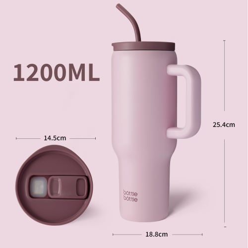 BOTTLE BOTTLE Tumbler with Straw, 1200ML, Leakproof Stainless Steel Water Bottle, Large Capacity Water Bottle with Double Wall, Vacuum Insulation, Kee