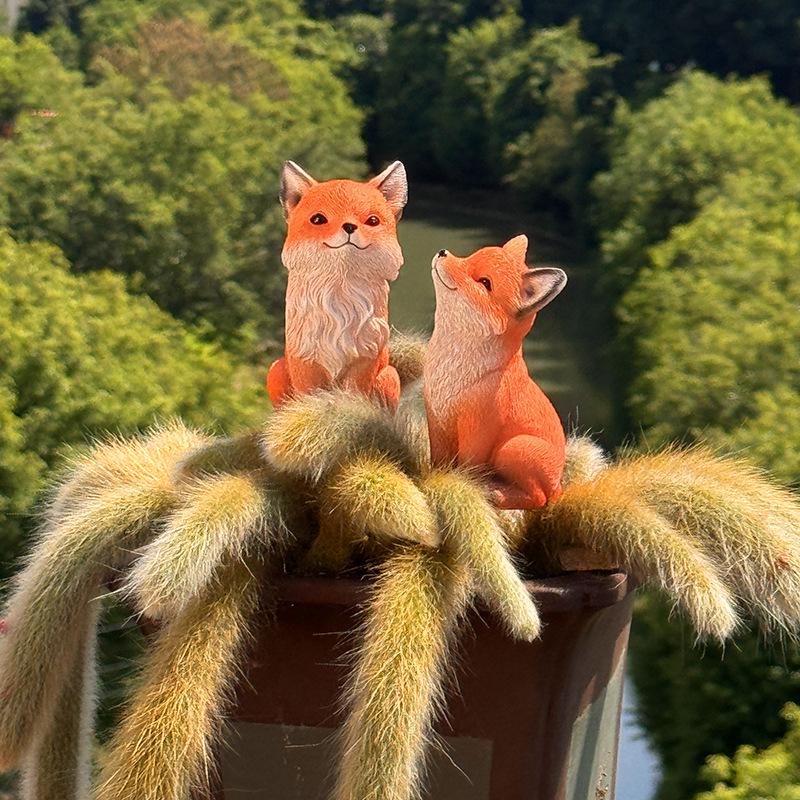 Nine-Tailed Fox Succulent Decoration with Monkey Tail Cactus In Balcony Flower Pot