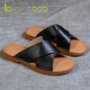 love ycodo Brand Summer Women's and Student Natural Leather Slippers Size 35-43