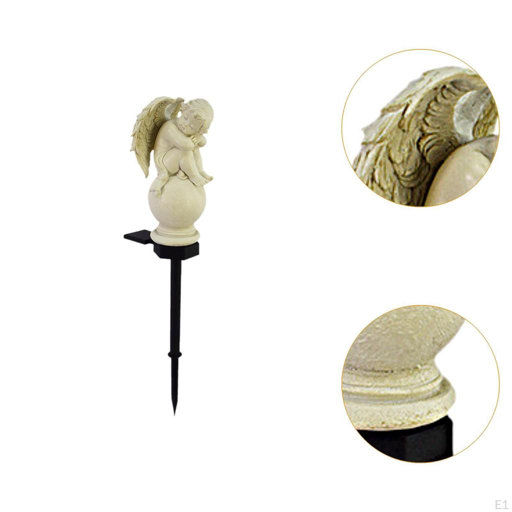 2 Pieces Garden Yard Light Solar Outdoor Pathway Statue Lamp Ornament
