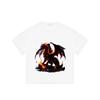 Black T Shirt with Fire Dragon Print for Casual Wear
