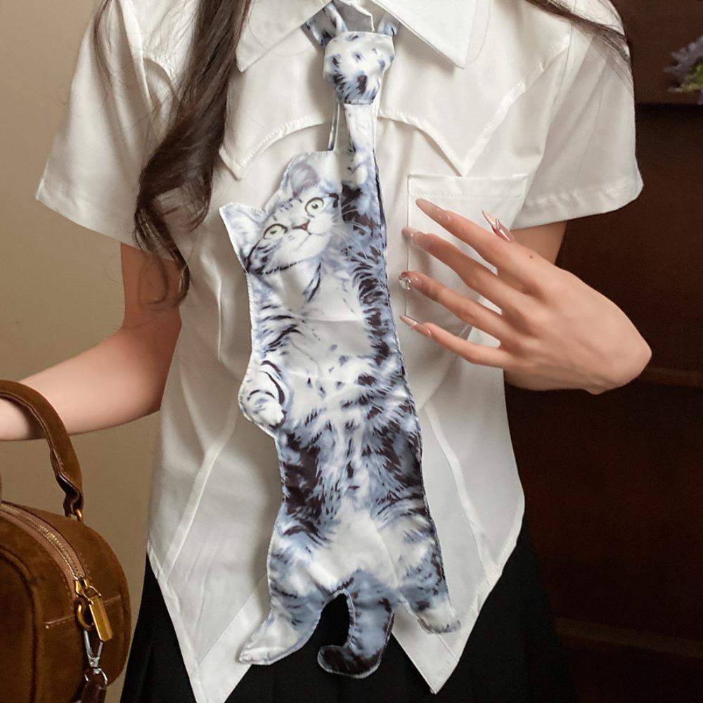 Exaggerated Design Necktie Unique Collarbone Tie Trendy Tie Necklace  For Women Men
